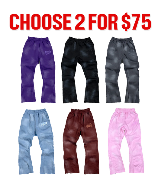 WASHED FLARED SWEATPANTS - BUNDLE