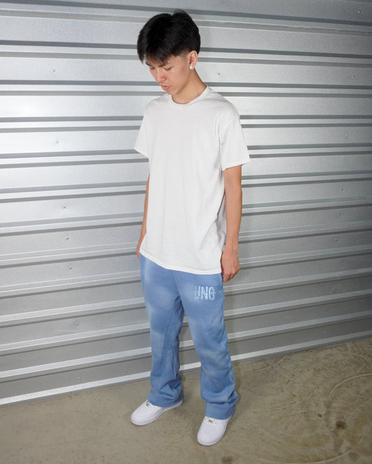 WASHED FLARED SWEATPANTS - BABY BLUE image 1