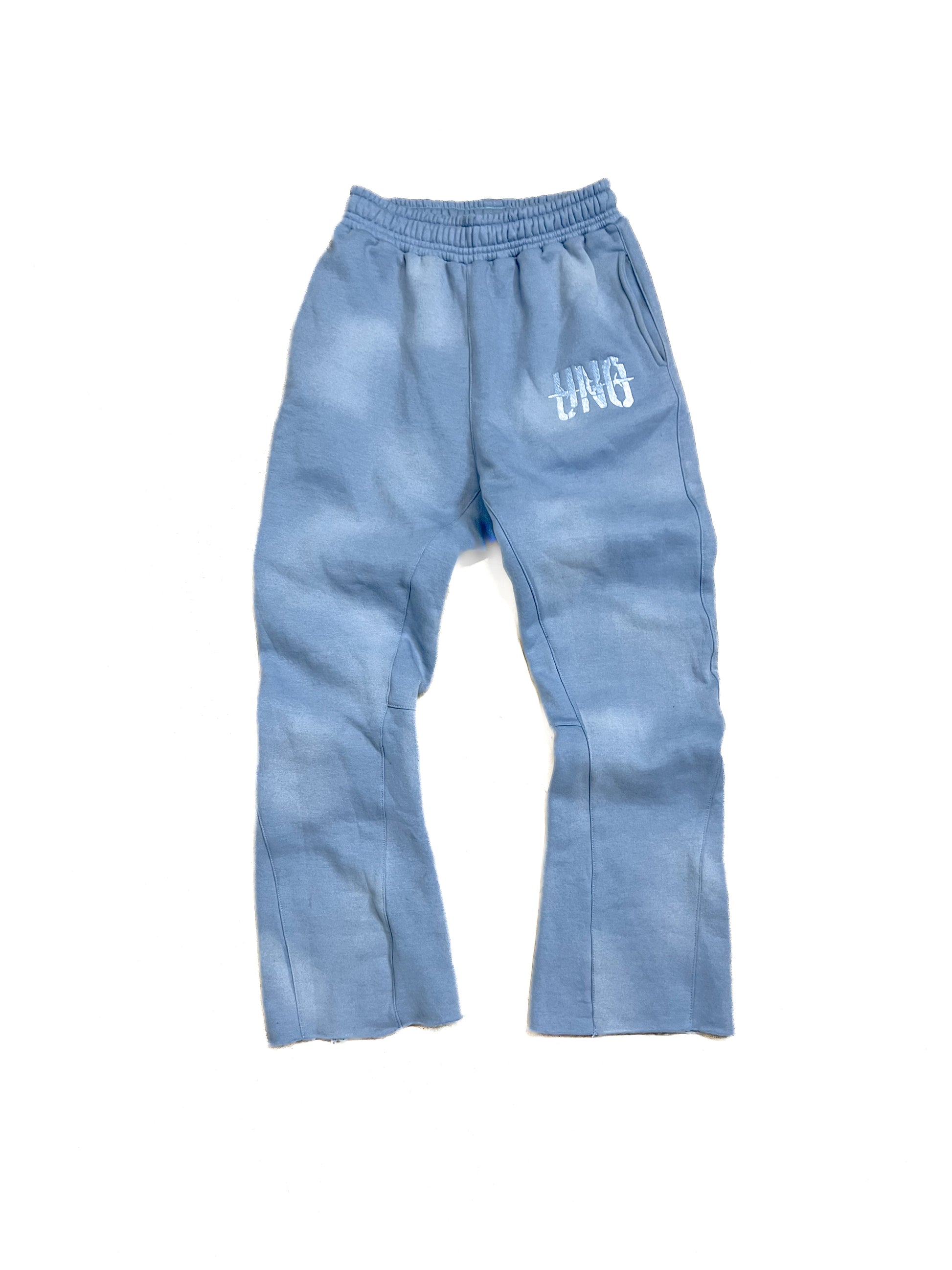 WASHED FLARED SWEATPANTS - BABY BLUE image 0