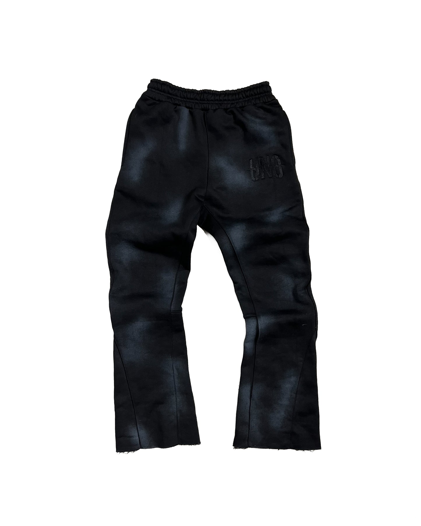 WASHED FLARED SWEATPANTS - BLACK image 0