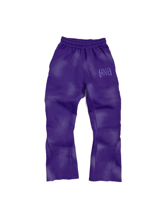 WASHED FLARED SWEATPANTS - PURPLE image 0