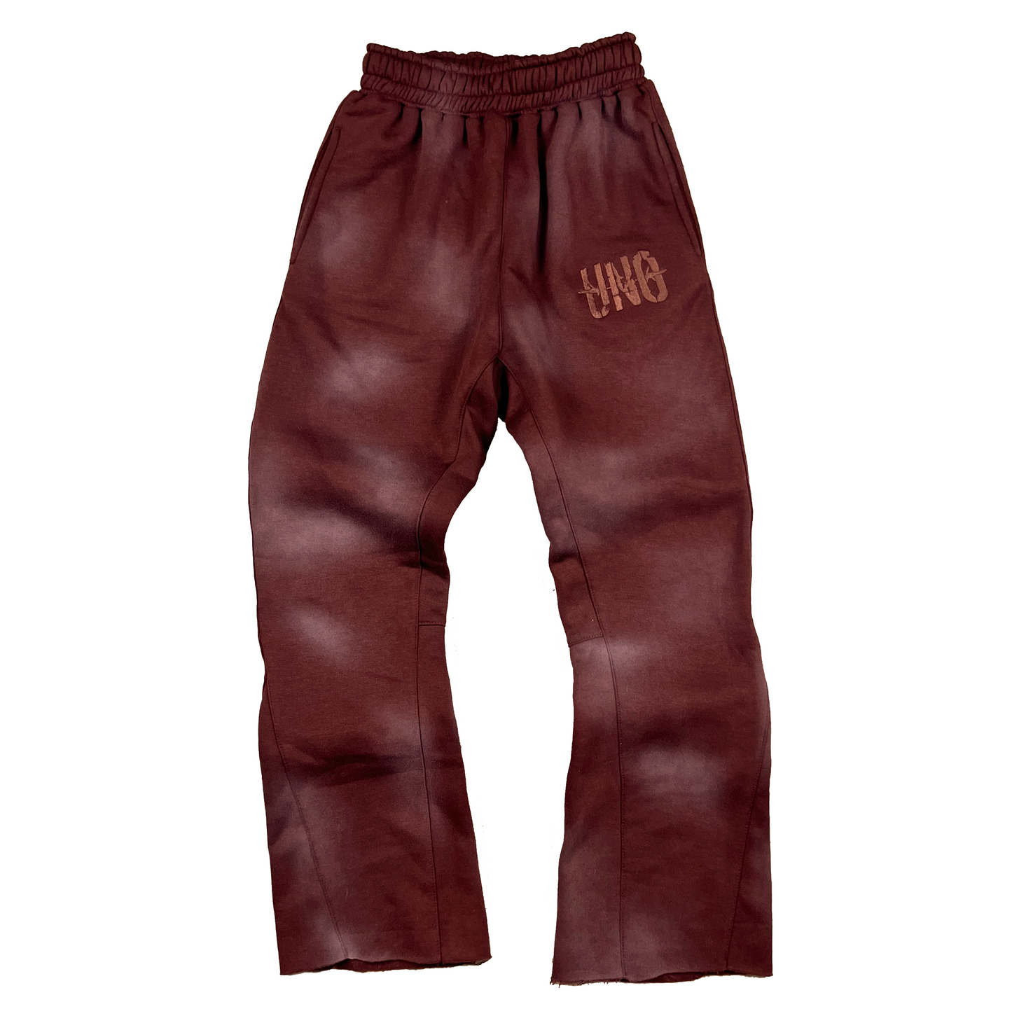 WASHED FLARED SWEATPANTS - BROWN image 0